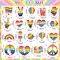 72 Pcs Pride Enamel Pins Bulk Rainbow LGBT Lapel Pins Gay Pride Heart Flag Brooch Pins Badge for Clothes Bags Backpack Hat Jacket Decoration